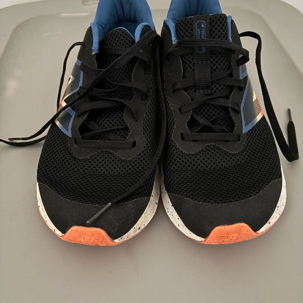 New Balance Black Blue Orange Kids Athletic Sneakers